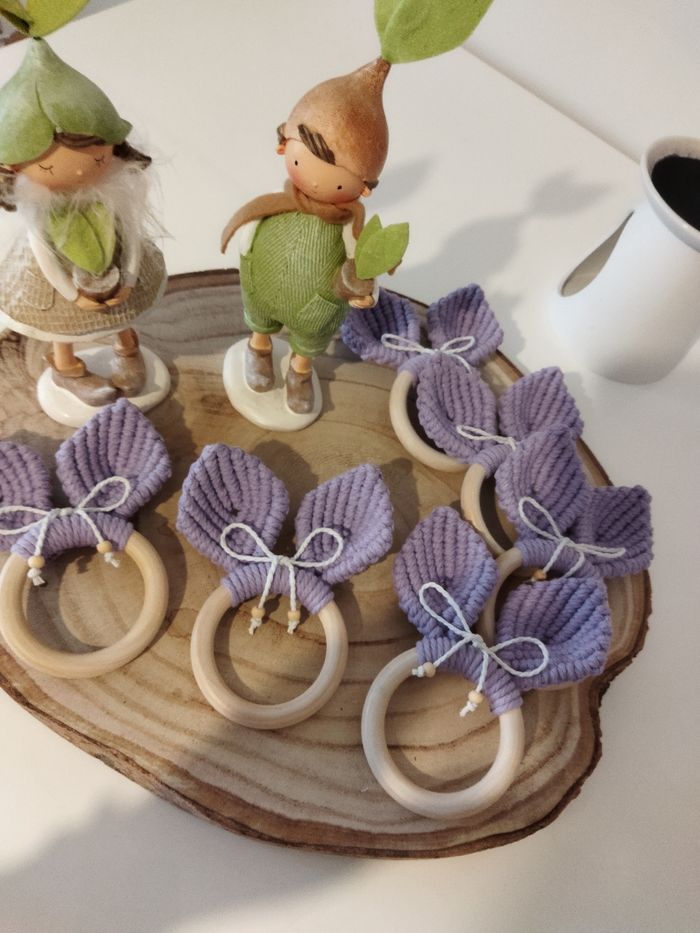 Rond de serviette lapin de Pâques macramé