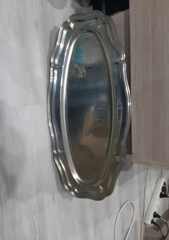 Grand plat de service ovale Guy Degrenne - Inox 18/10