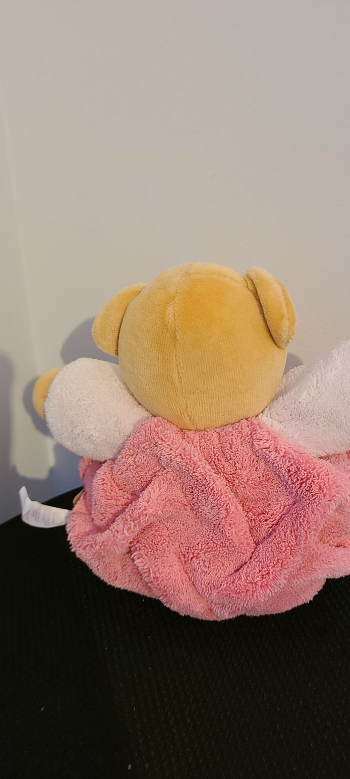 Doudou boule ours KALOO Plume rose framboise 19 cm - photo numéro 2