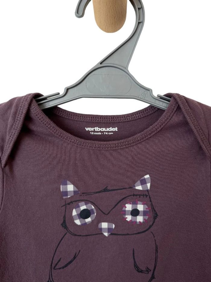 T-shirt manches longues “coucou hibou” - Vertbaudet 12 mois (74cm) - photo numéro 2