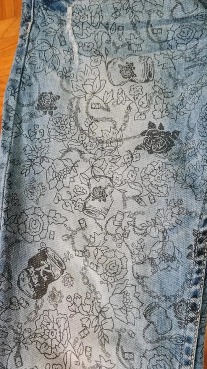 Jeans imprimé taille basse Kookai T40 - photo numéro 4