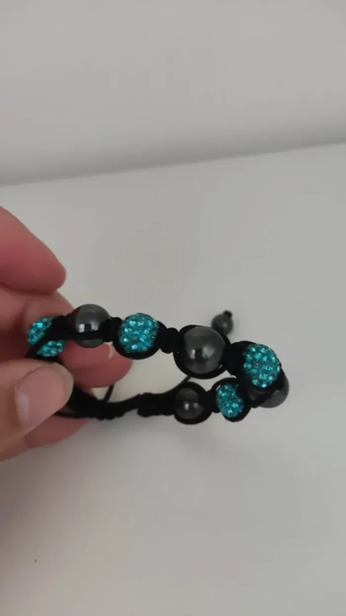 Bracelet shamballa bleu - photo numéro 2