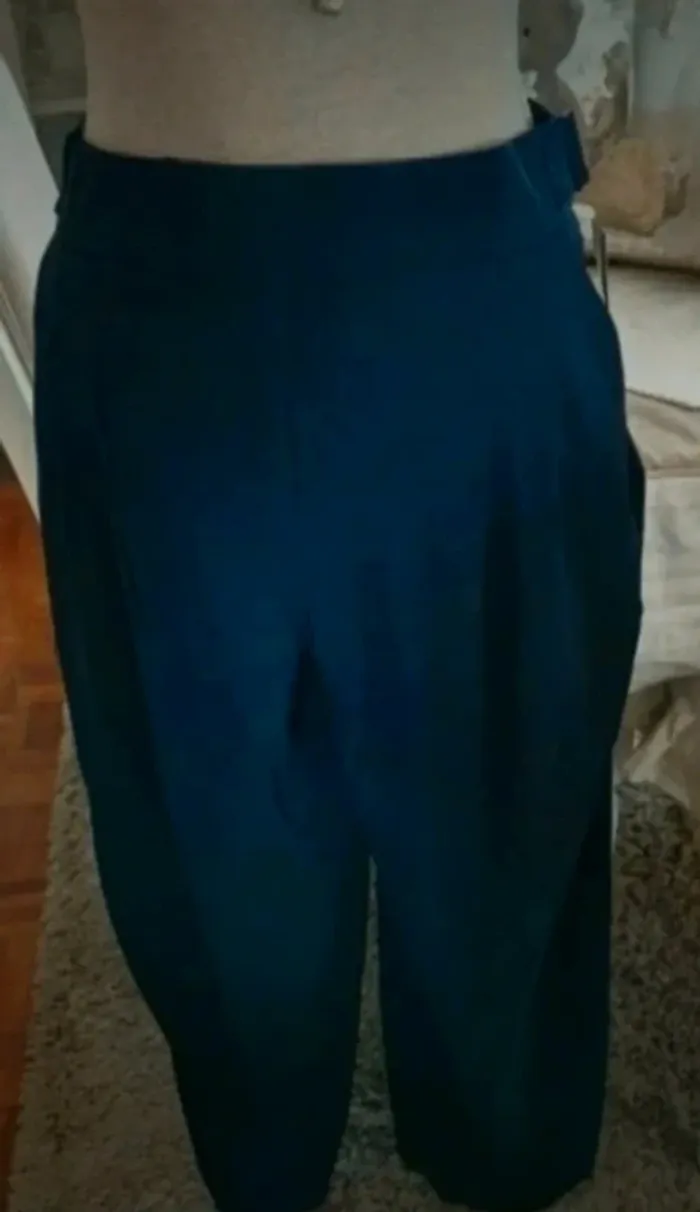 Pantalon chic bleu marine Camaïeu Taille 42 Neuf - photo numéro 4