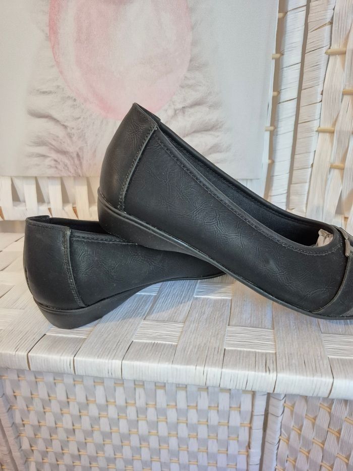 💕Jolie Ballerines noires P38 Comfortissimo - bi-matière chic femme 💕 - photo numéro 7