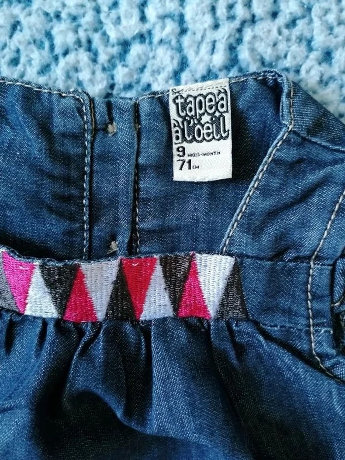 Robe en jeans fille taille 9 mois - photo numéro 3