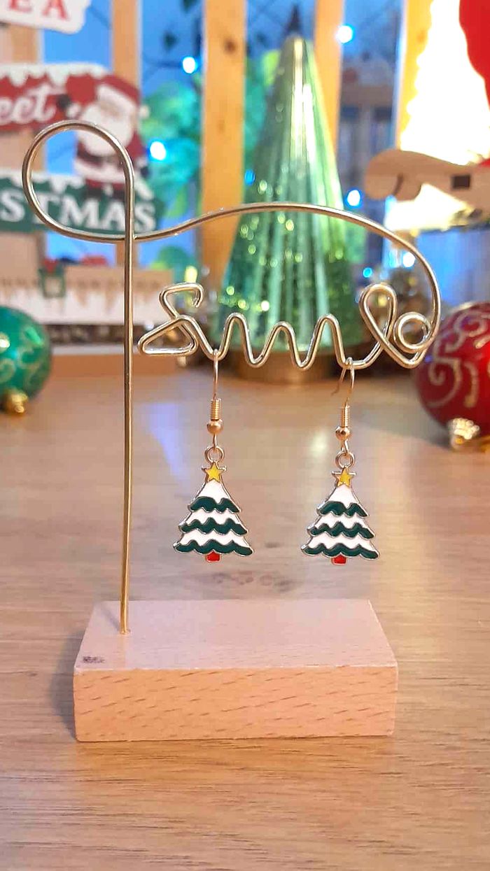 Bijoux Noël | Boucles d’Oreilles neuves Sapin de Noël