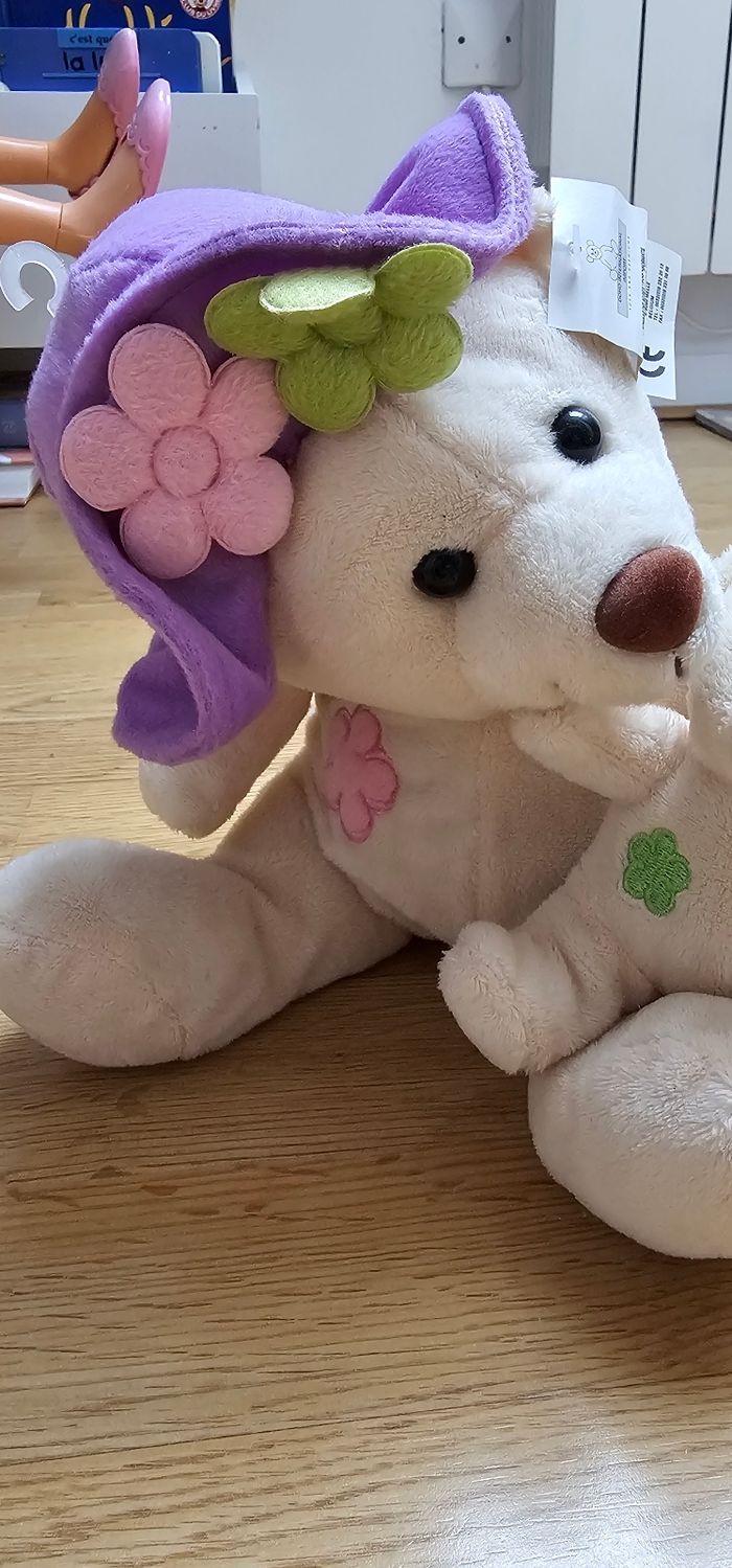 Peluche maman bébé ours neuf - photo numéro 2