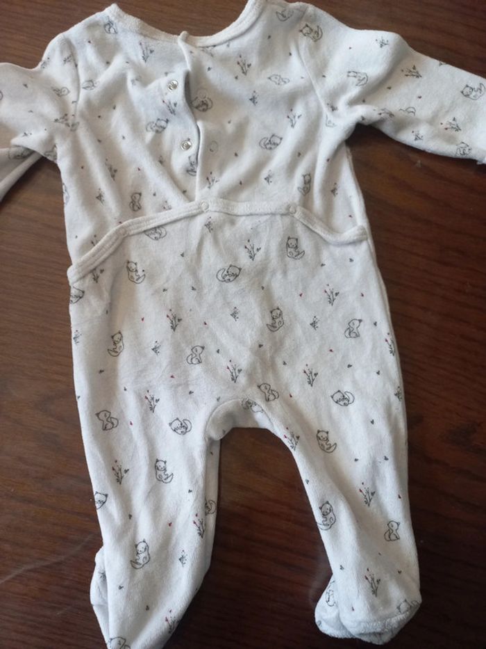 Pyjama chatons velour 6mois - photo numéro 3