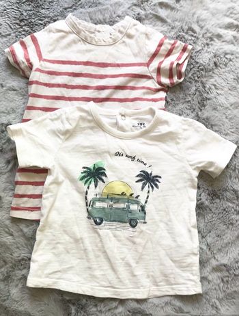 Lot de 2 t-shirts à manches courtes 18mois