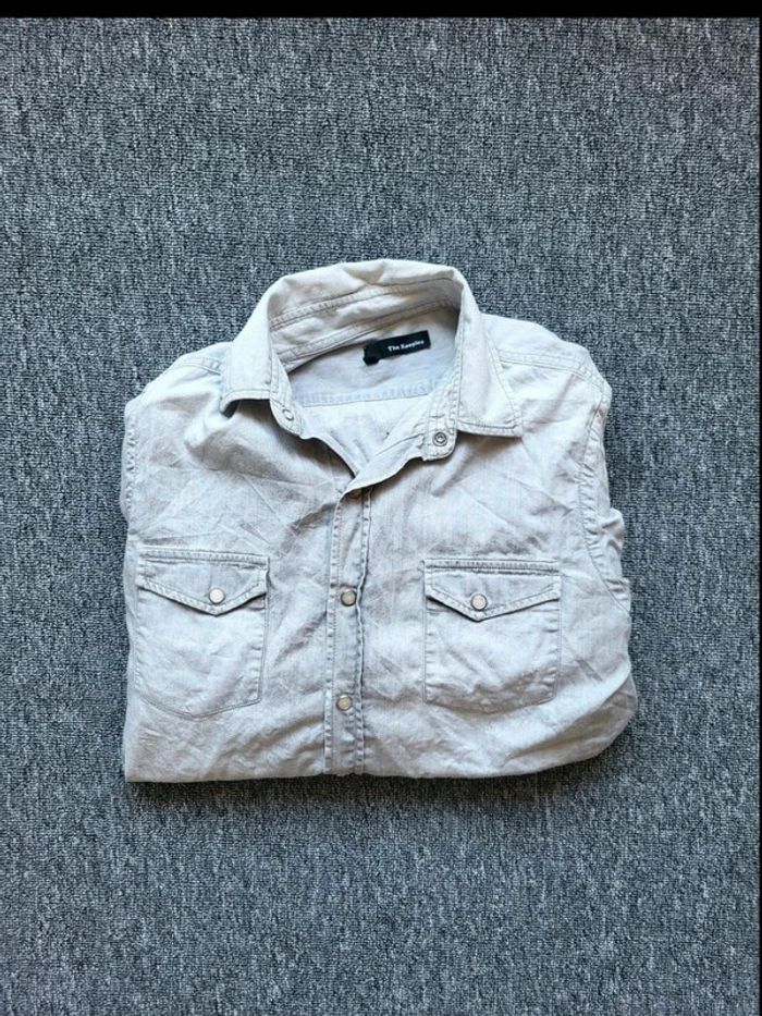 Chemise en Jean The Kooples - XS - Gris - Style Western - Boutons Pression - Poches Poitrine - photo numéro 5