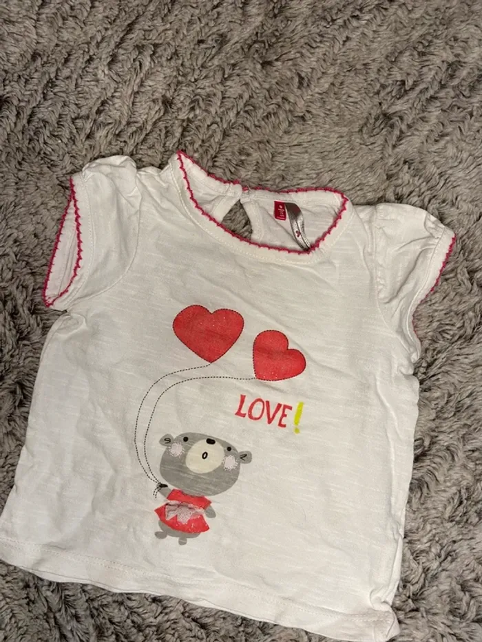 T-shirt manches courtes fille 9 mois - photo numéro 2