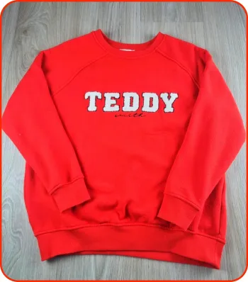 Pull a coll rond Teddy Smith rouge/blanc Homme Taille M