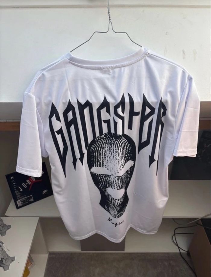 T shirt blanc avec design gangsters - photo numéro 3