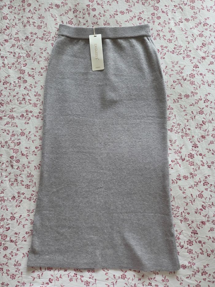 Jupe longue moulante grise