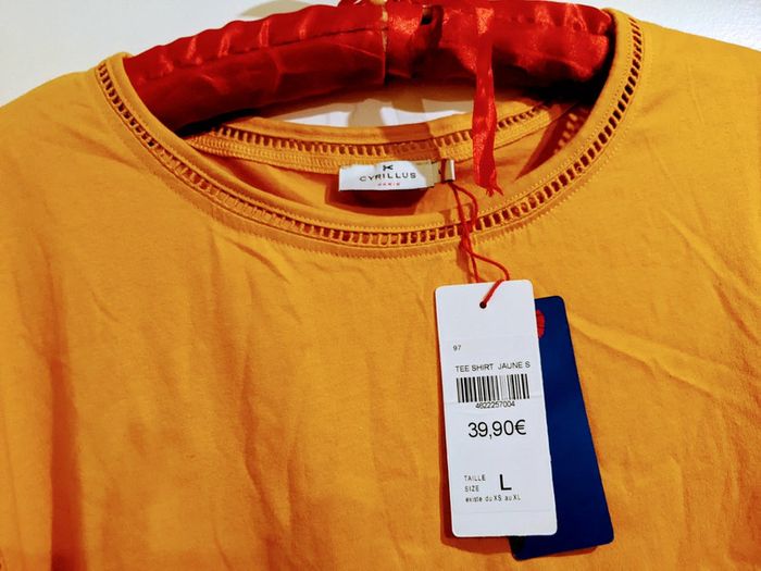 Blouse tunique chemisier jaune moutarde Cyrillus taille L neuf - photo numéro 2