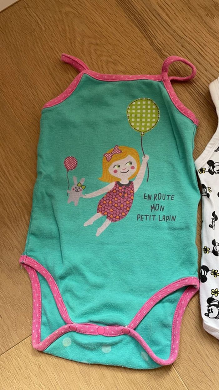 Lot de 3 bodies été minnie disney, Arielle et DPAM 12 mois , - photo numéro 2