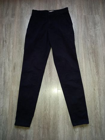 pantalon slim bleu marine L.OGG taille 34 neuf