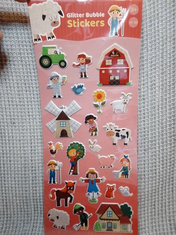Autocollants stickers Glitter Bubble "Animaux de la ferme"