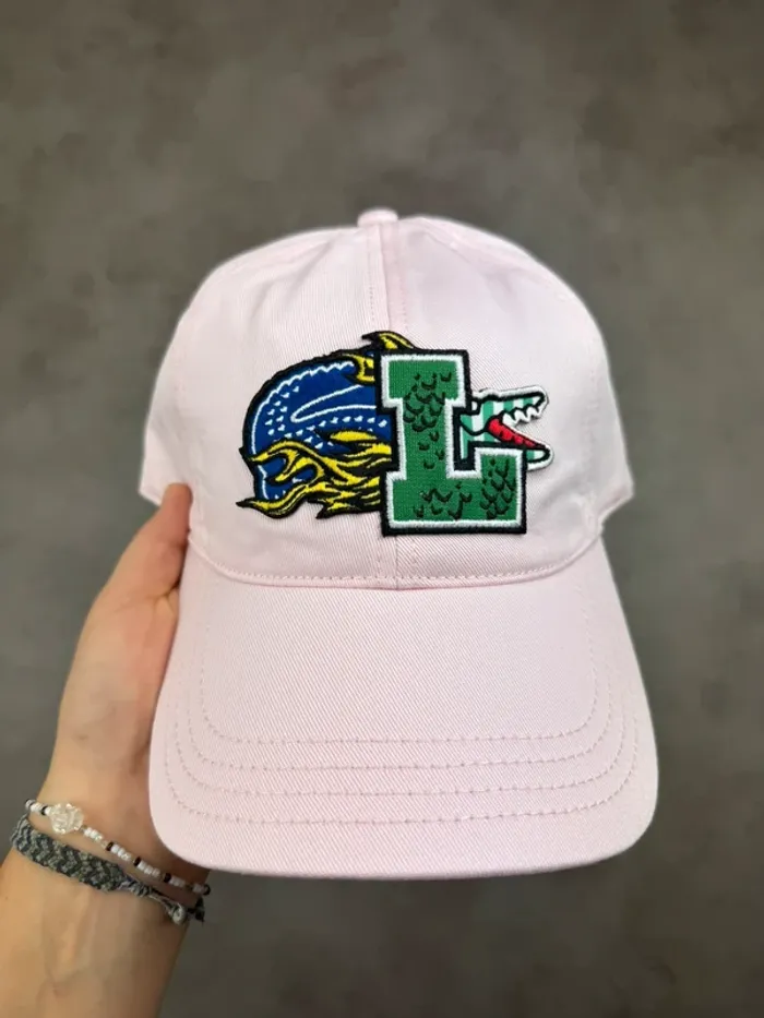 Casquette Lacoste Rose Pale Logo brodé Neuve - photo numéro 2