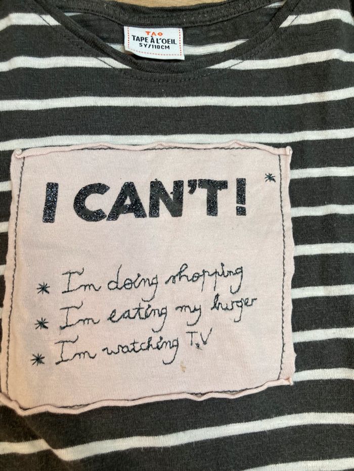 Tee shirt manches longues tape à l’œil 5 ans - photo numéro 2