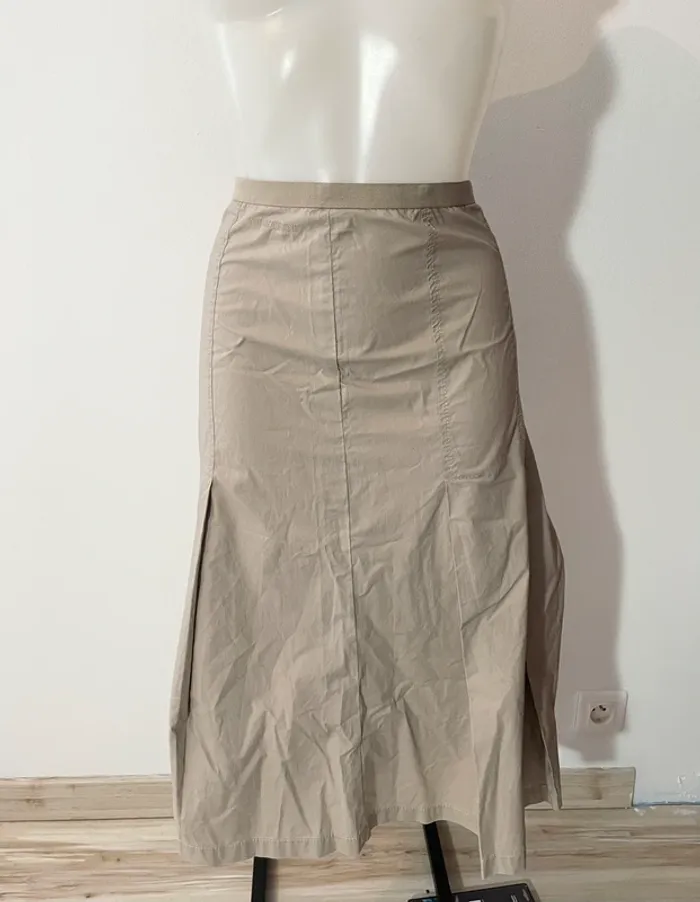 Jupe mi longue beige - photo numéro 2