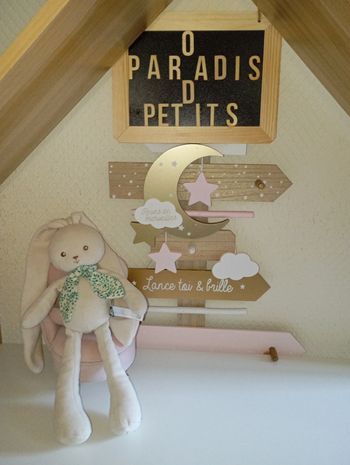 Doudou lapin kaloo crème 35cm
