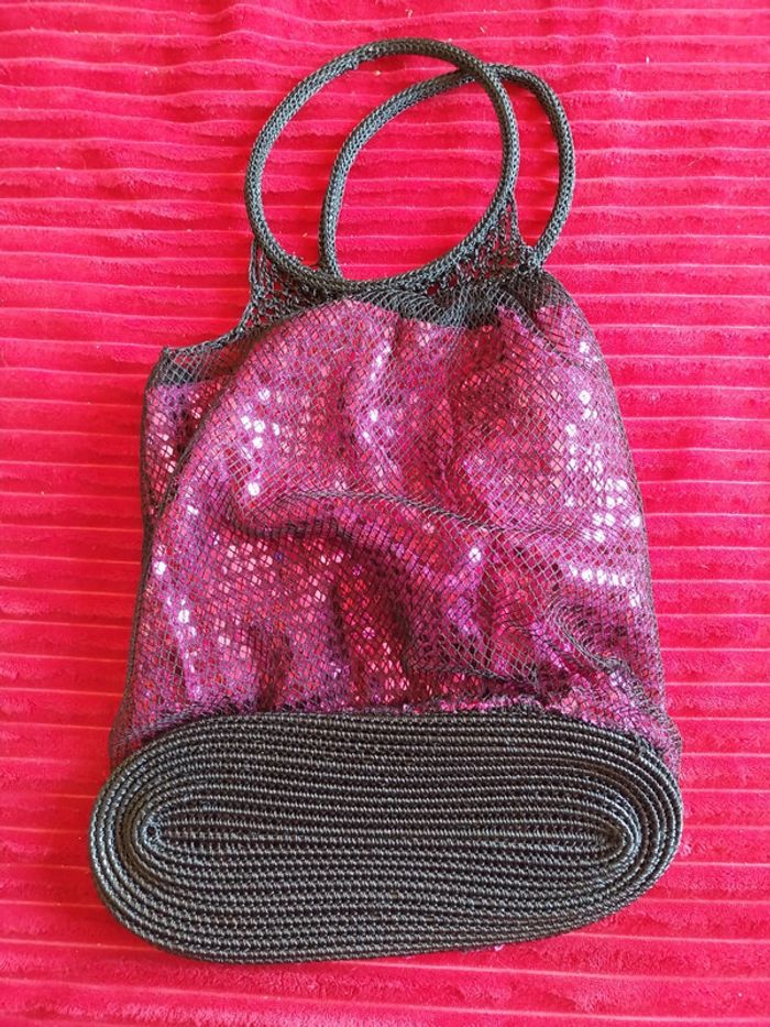 Sac pailletée fuschia - photo numéro 2