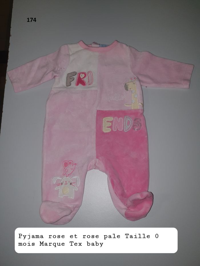 Pyjama rose et rose pale Taille 0 mois