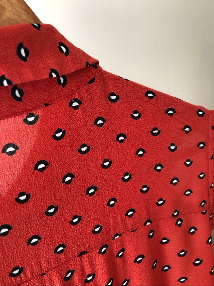 Robe longue orange à motifs noir et blanc - Sinéquanone - L - photo numéro 9