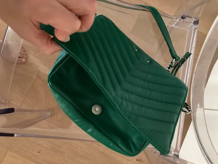 IKKS sac besace 1440 steward vert cuir neuf - photo numéro 5