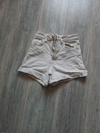 Short en jean Blanc