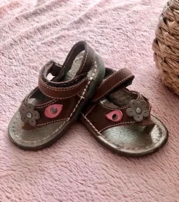 Sandales cuir marron fille André