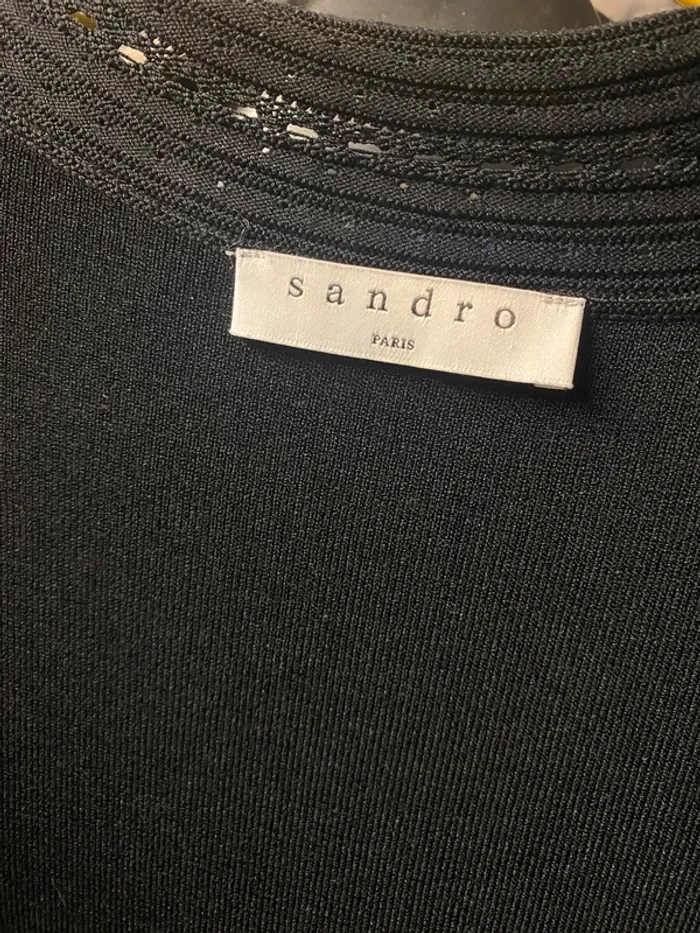 Robe Maille Brodée Sandro Taille 40 - photo numéro 2