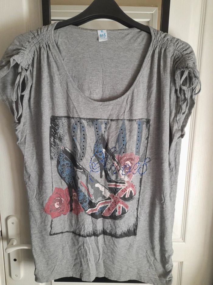 T-shirt ms mode gris 46/48