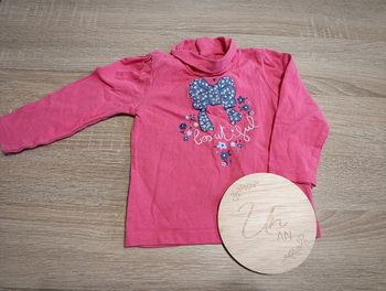 P'tit haut rose avec col roulé 12 mois fille