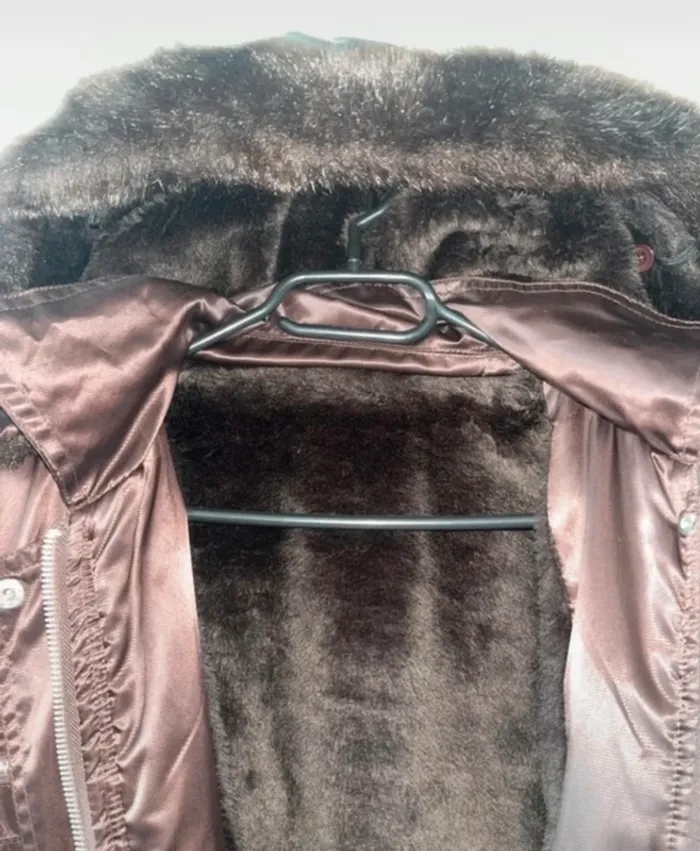 Parka marron doublée en fourrure avec capuche - photo numéro 4