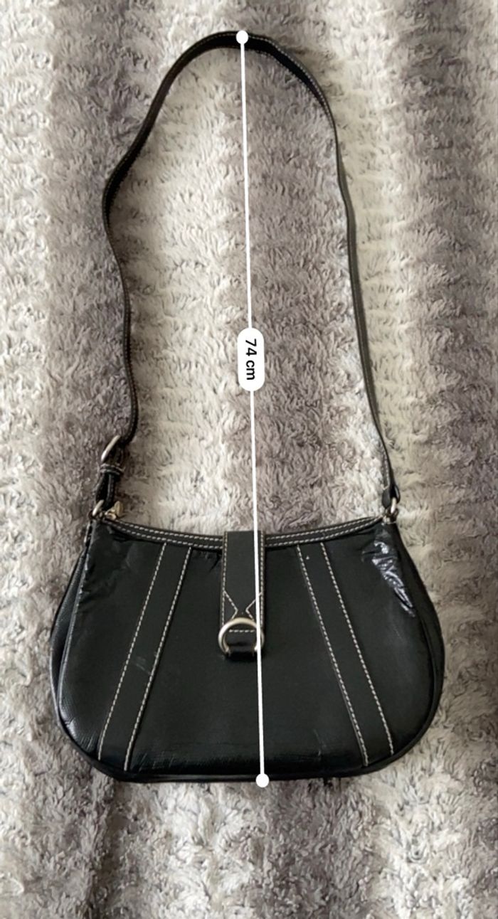 Sac à Main Vintage LANCEL Paris - Cuir Noir Aspect Lézard - Années 90/2000 - photo numéro 9