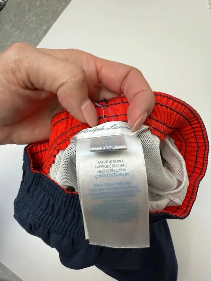 Short maillot de bain bébé garçon Ralph Lauren marine et rouge neuf - photo numéro 6