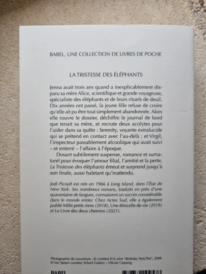 La tristesse des éléphants  Jodi Picoult - photo numéro 3
