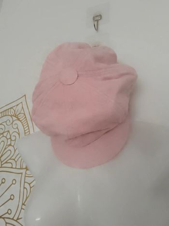 Casquette gavroche rose en suédine bohème