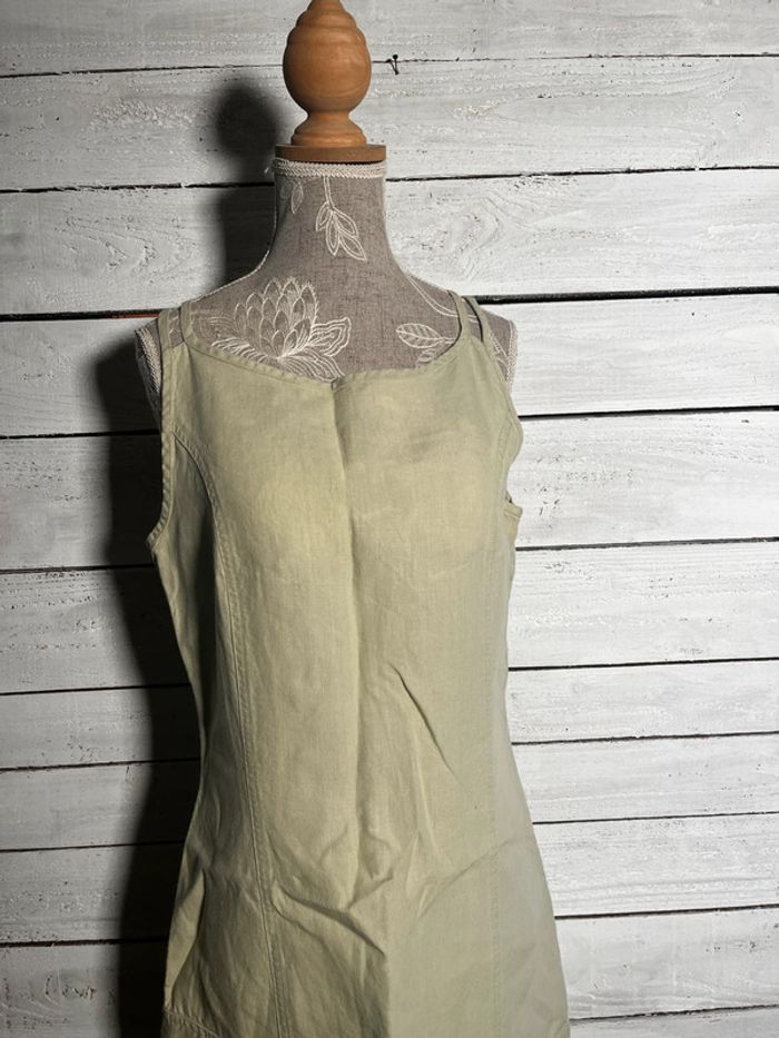 Robe longue en lin vert d’eau Burton vintage - photo numéro 3