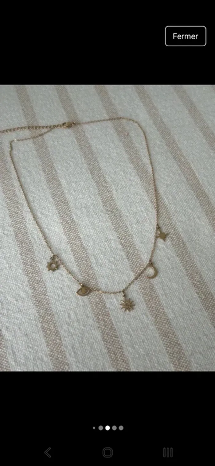 Collier Etoile, Œil Protecteur, Soleil, Lune acier inoxydable - photo numéro 5