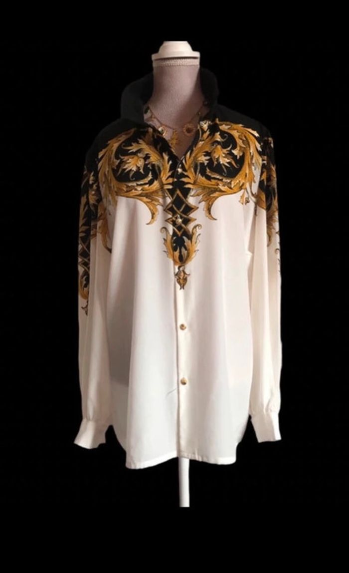 Vintage baroque pattern shirt / Chemise vintage motif baroque Françoise de France