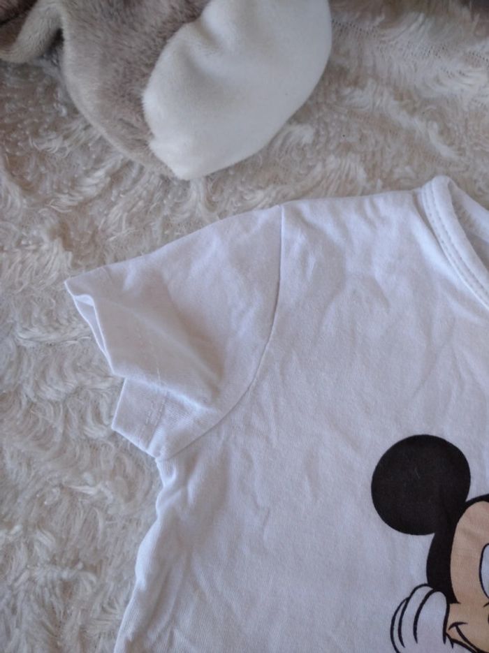 Tee shirt chemise manches courtes Garçon 6mois Mickey Disney Baby 100% coton - photo numéro 3