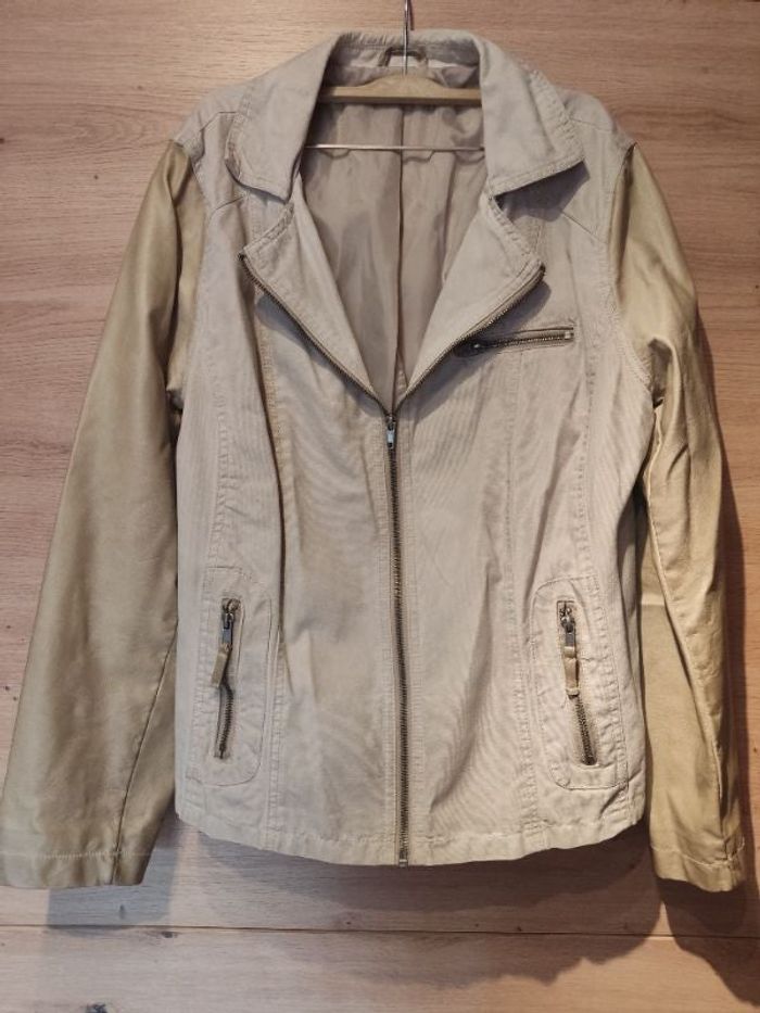 Veste courte bi matière