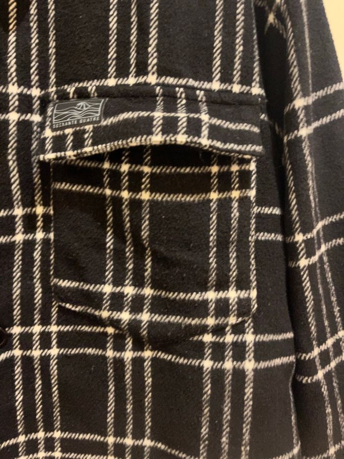 Surchemise à carreaux noir et blanc marque 64 taille XL/42 - photo numéro 6