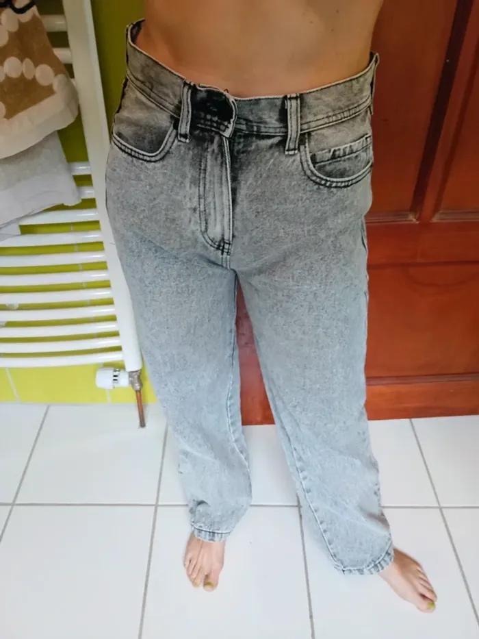 Jeans femme gris Baggy FSBN