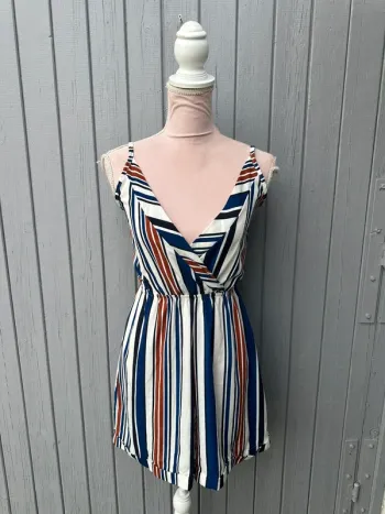 Combi-short rayé coloré été légère fines bretelles 36/S