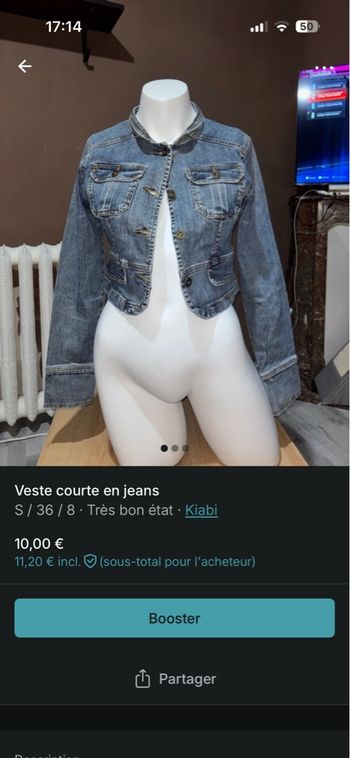 Veste courte en jeans 