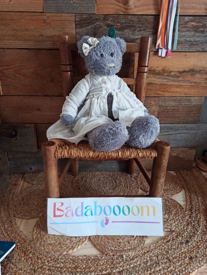 Peluche ours mauve J Line tbe